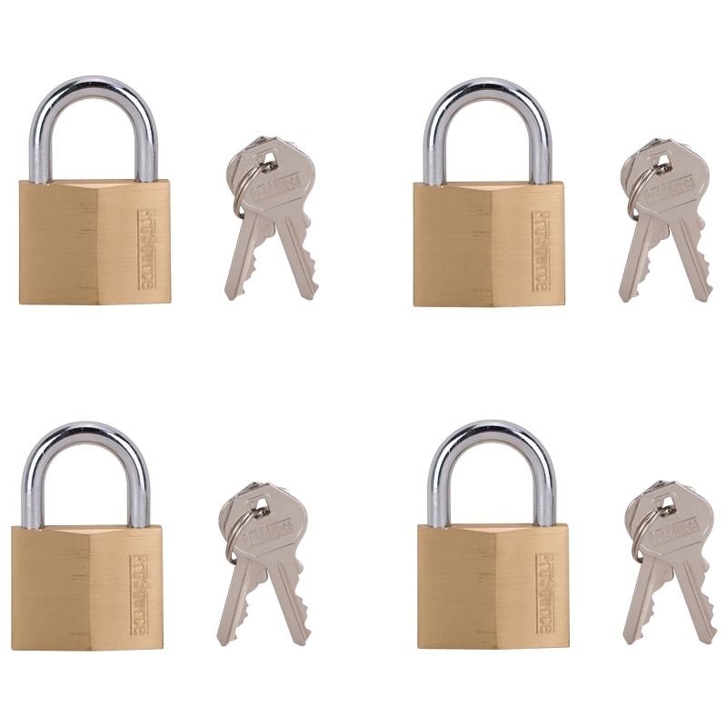 Product Image for PADLOCK BRASS 1-1/2 KA 4PCS