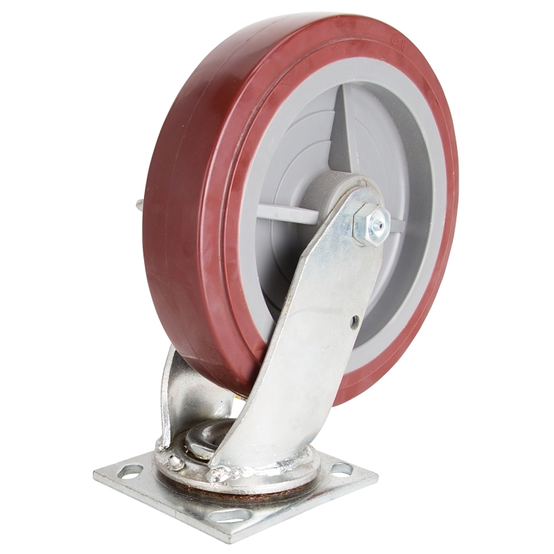 Product Image for PLATE CASTER PU W/BRAKE 8INX2IN