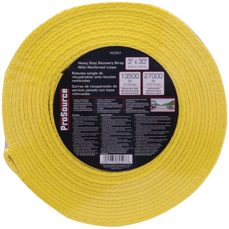 Product Image for 3INX30FT RECOVERY STRAP W/LOOPS