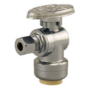 Product Image for 1/2INPf x 1/4INComp 1/4 Turn Angle Supply Valve PENL-SV10PF4CP-A