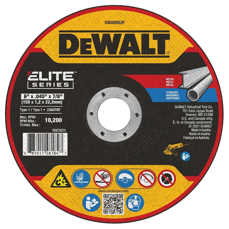 Product Image for DWA8953F WHEEL CUT 6X0.045X7/8