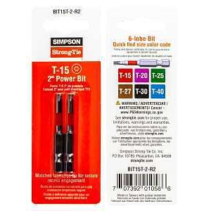 Product Image for BIT15T-2-R2 POWER BIT T15 2IN TAIWAN R.O.C.