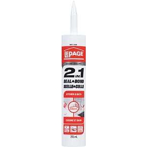 Product Image for LePage SEAL & BOND 1910257 Kitchen and Bath Sealant, White, 295 mL