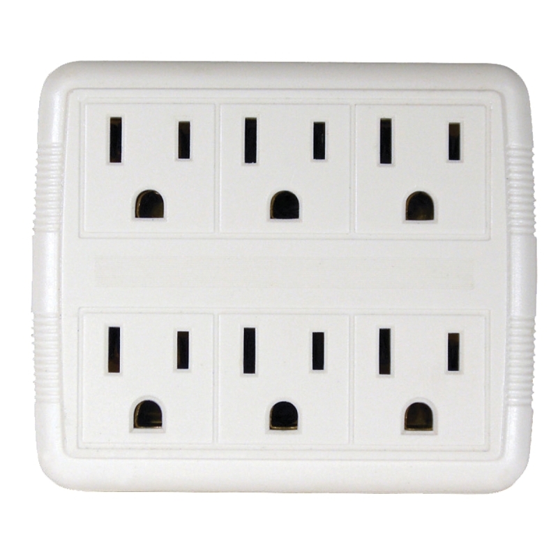 Product Image for TAP 6 OUTLET POWER WHITE