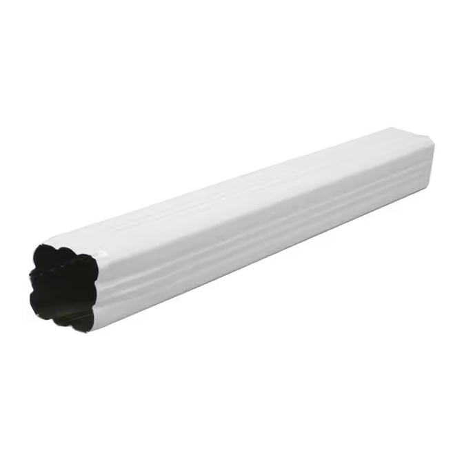 Product Image for Alum. 2.5IN X 2.5 Sq. Downspout WHITE SEMI GLOSS (15/Box) 212325