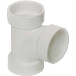 Product Image for Canplas 192151L Sanitary Pipe Tee, 1-1/2 in, Hub, PVC, White