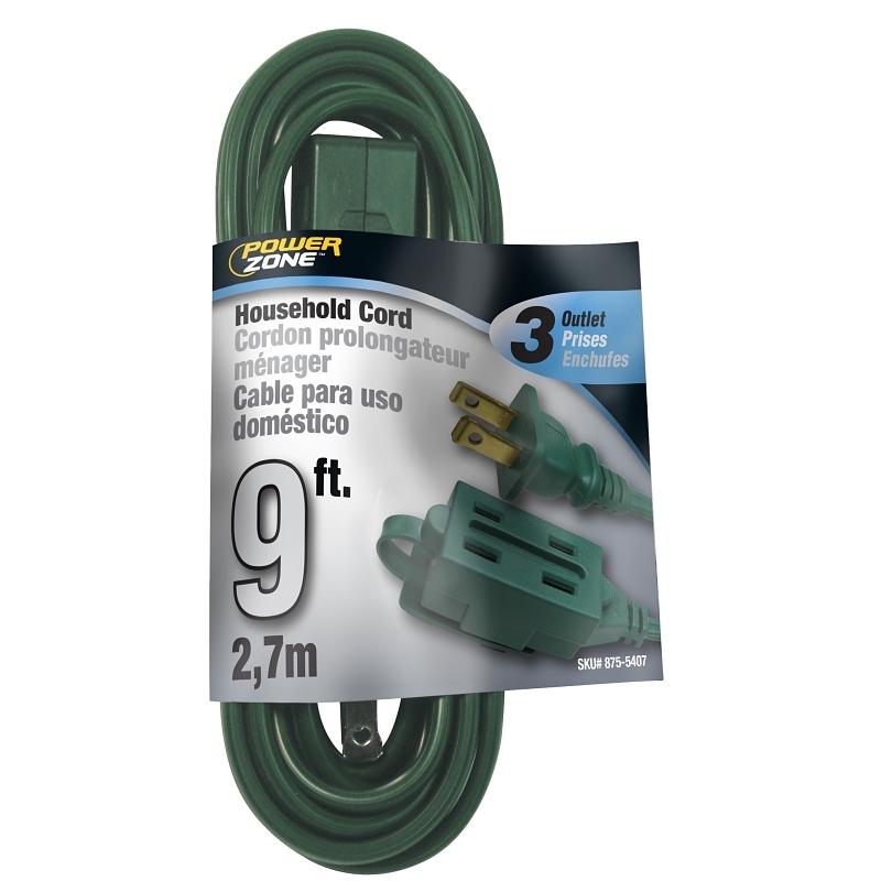 Product Image for EXT CORD 16/2 SPT-2 GREEN 9FT