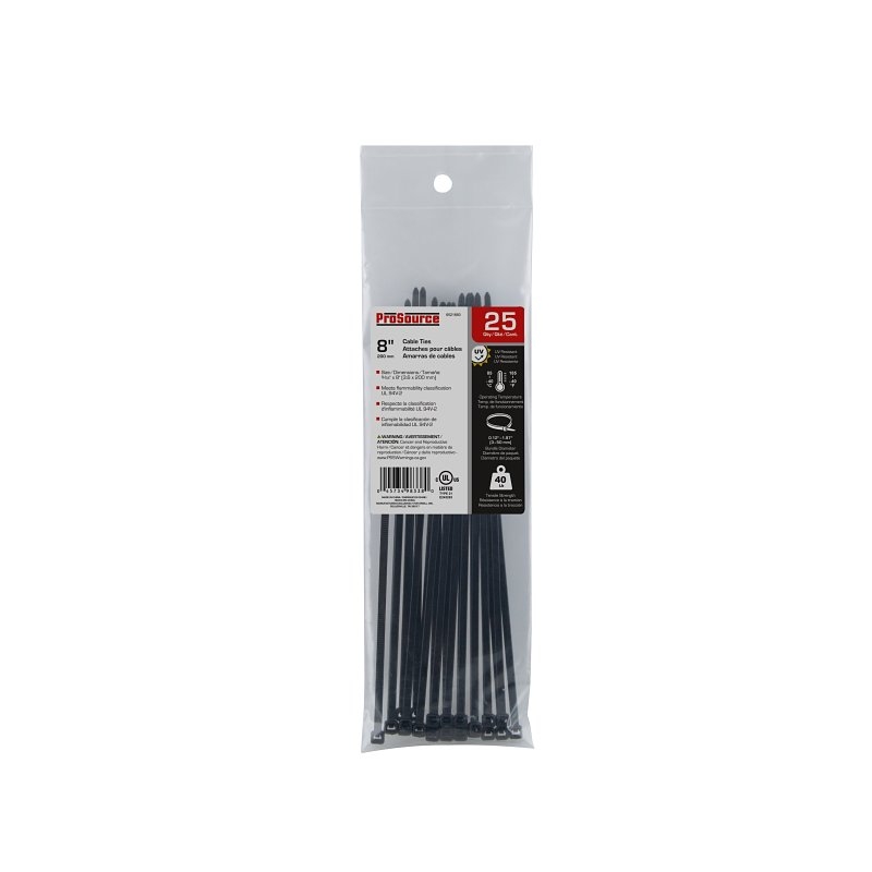 Product Image for CABLE TIE 8IN 40LB 25PC BLACK