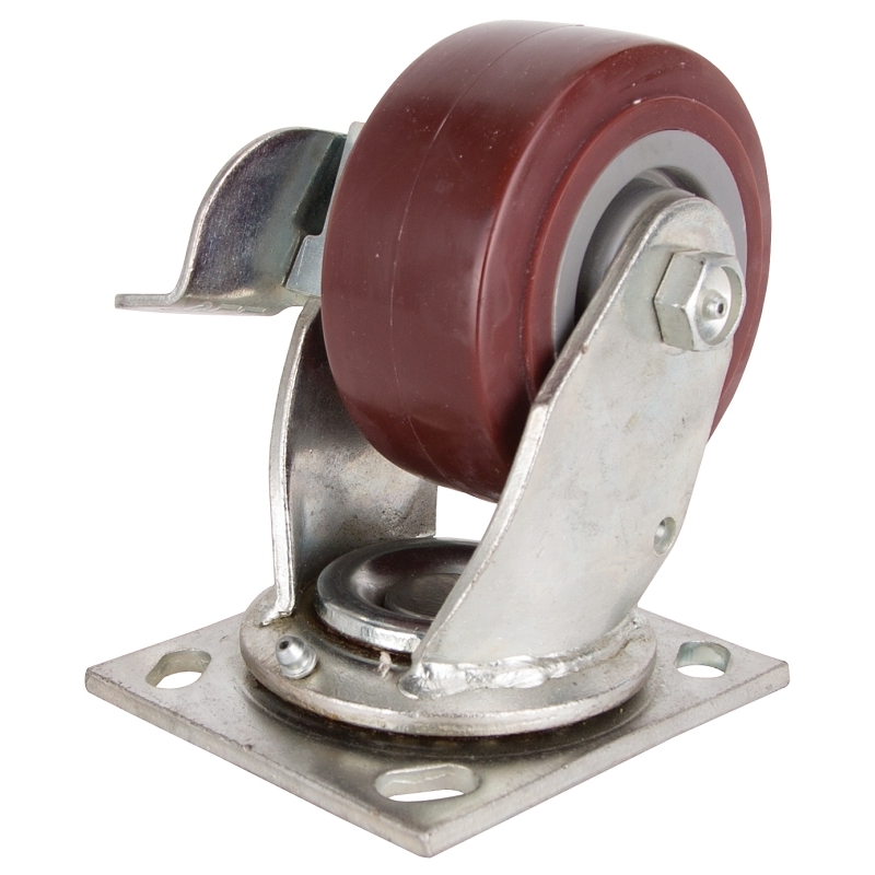 Product Image for PLATE CASTER PU SWIVEL 4INX2IN
