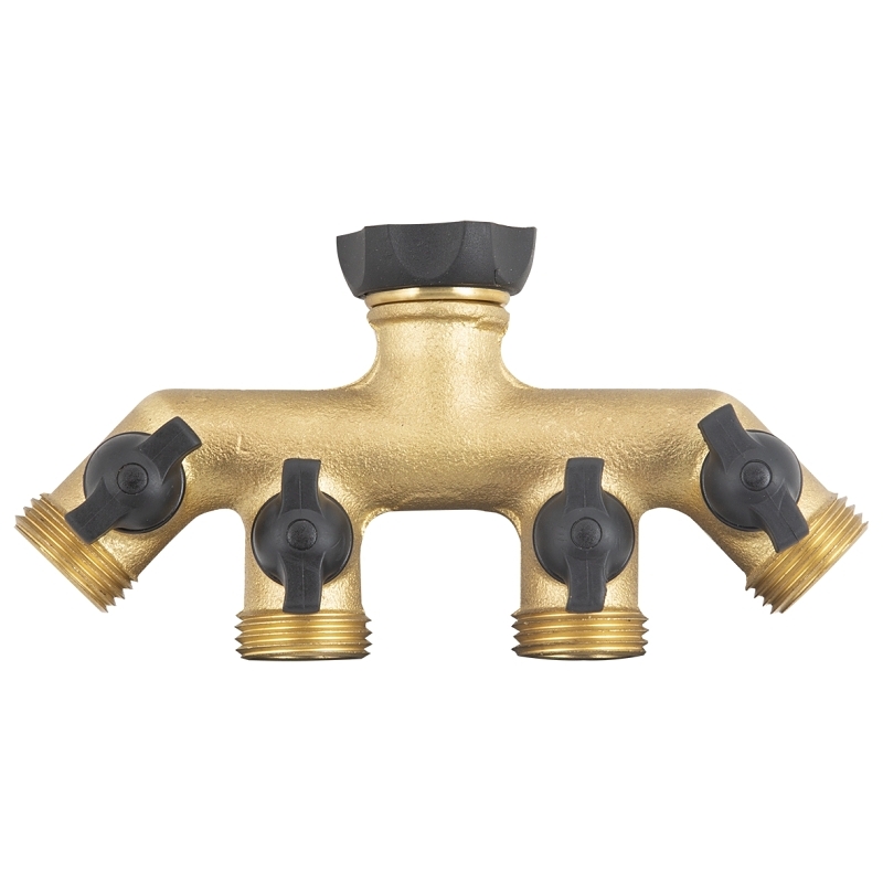 Product Image for 4-PORT MANIFOLD HOSE END BRASS