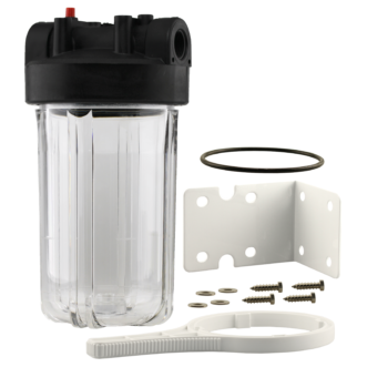 Product Image for Giant 10IN Housing - Clear With 10mic Spun Poly Cartridge PEHK-G10C