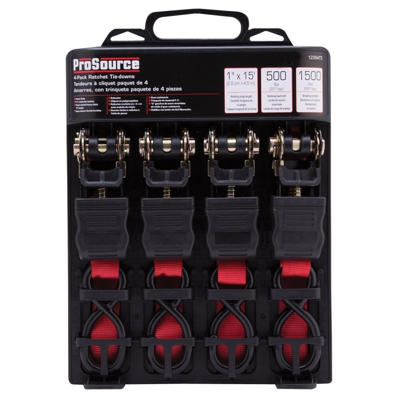 Product Image for 1INX15FT RATCHET TIE DOWN 4PK