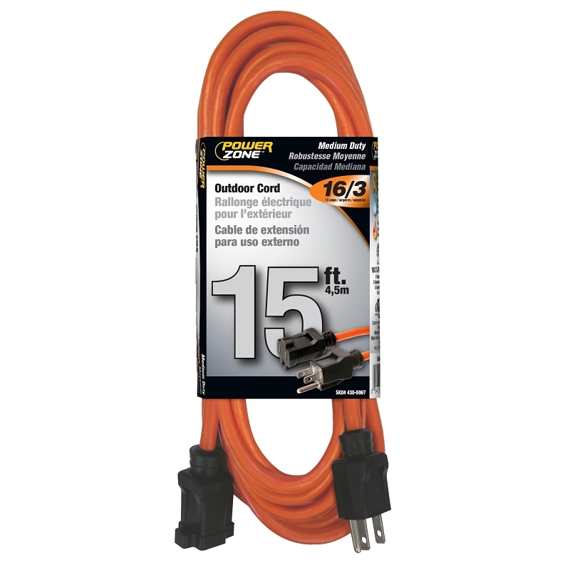 Product Image for EXT CORD 16/3 15FT ORANGE