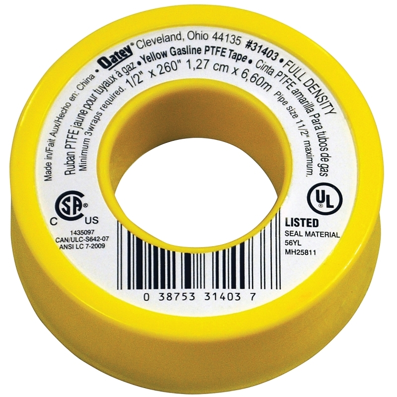 Product Image for 31403 PTFE YELLOW GAS TAPE 1/2