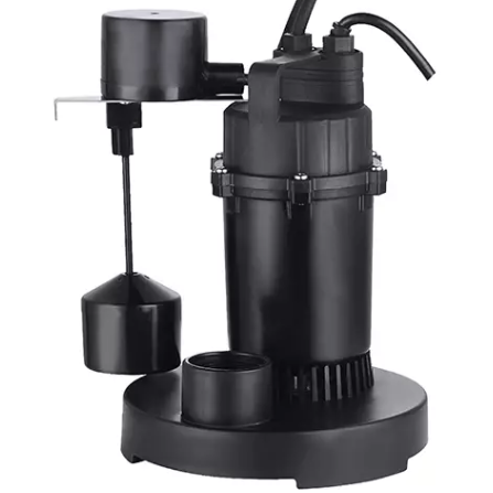 Product Image for 1/3 HP Thermoplastic Sump Pump with Vertical Float