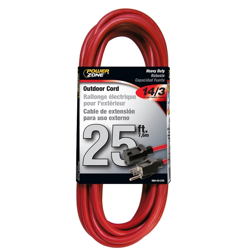 Product Image for EXT CORD RED 14/3X25FT