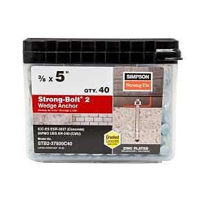 Product Image for STB2-37500C40 WDG ANCHOR 3/8X5