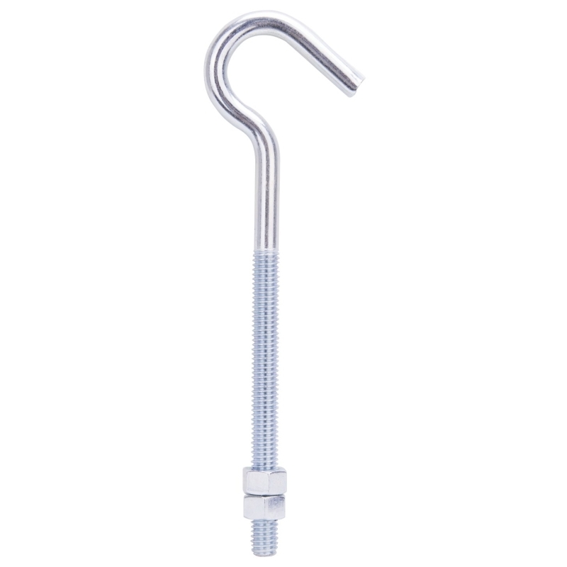 Product Image for STEEL ZINC HOOK BOLT W/NUT 7IN