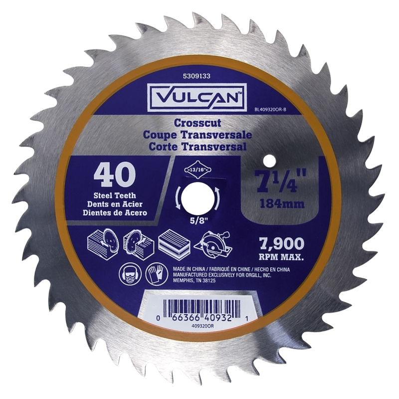 Product Image for BLADE STL BULK 40TX7-1/4IN
