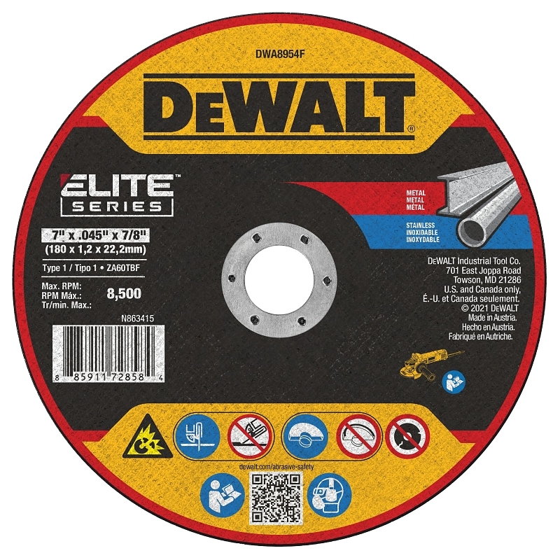 Product Image for DWA8954F WHEEL CUT 7X0.045X7/8