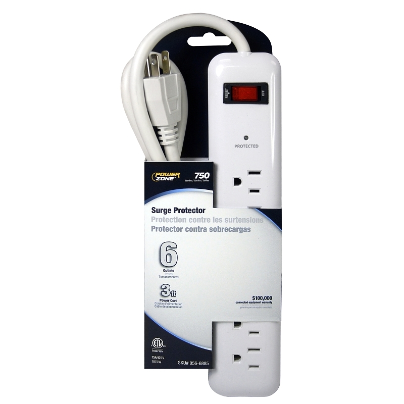 Product Image for CORD SURGE WHT 6OUT 750J 3FT