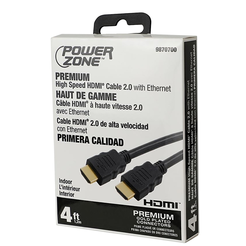 Product Image for CABLE HDMI PREMIUM HI SPD 4FT