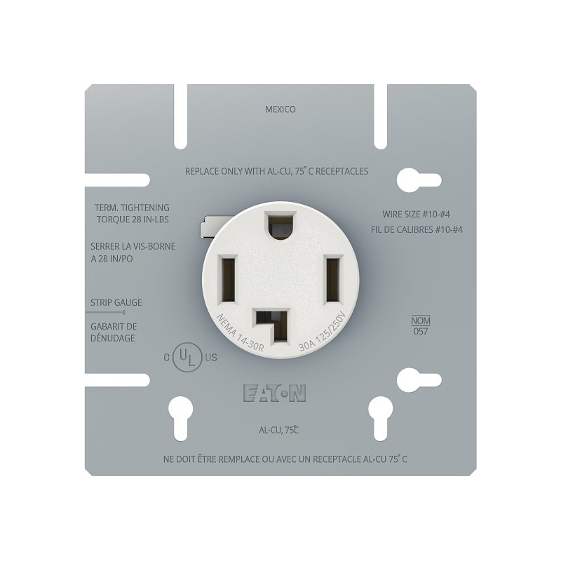 Product Image for AH1167W-C-BX-L30A DRYER RECEP