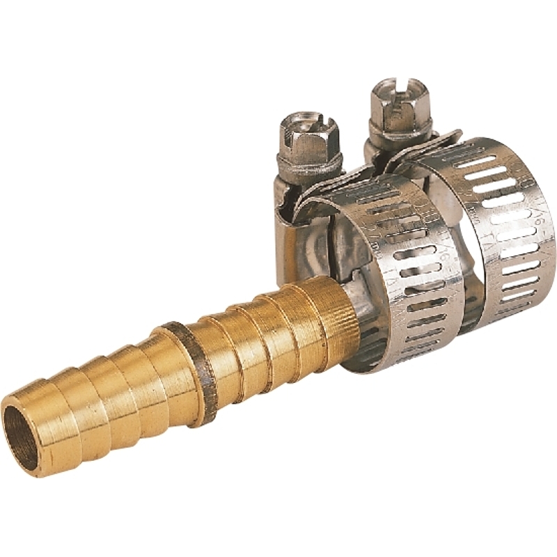 Product Image for 1/2 BRASS HOSE MENDER W/CLAMP CHINA