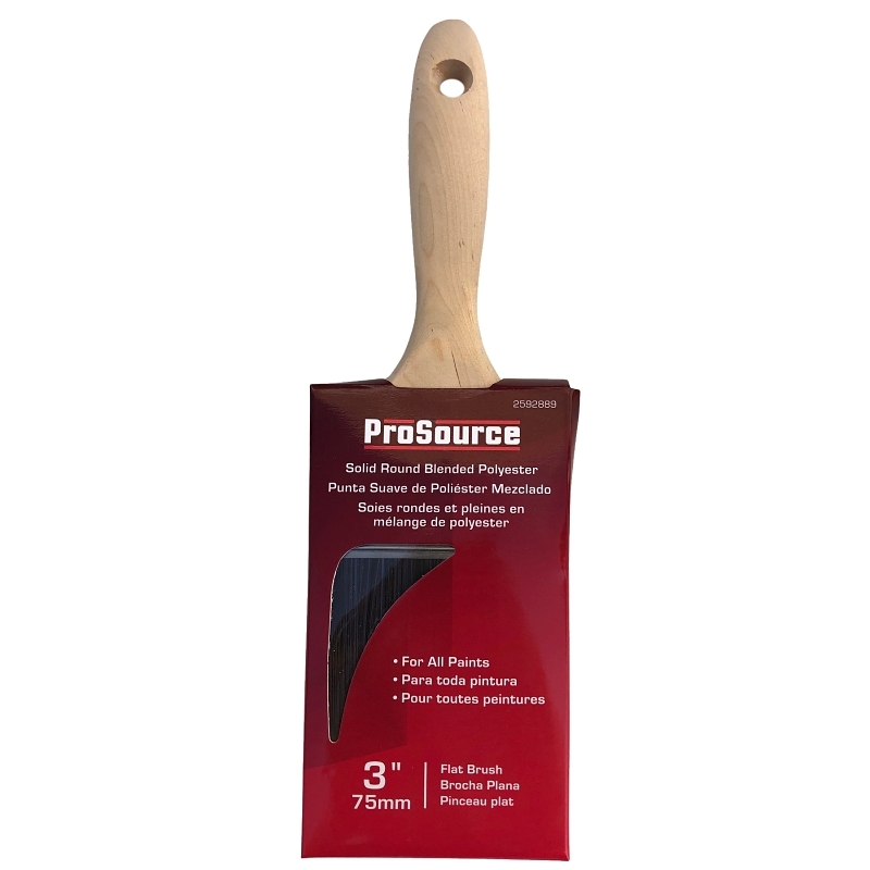 Product Image for BRUSH FLAT SOLID RND POLY 3IN