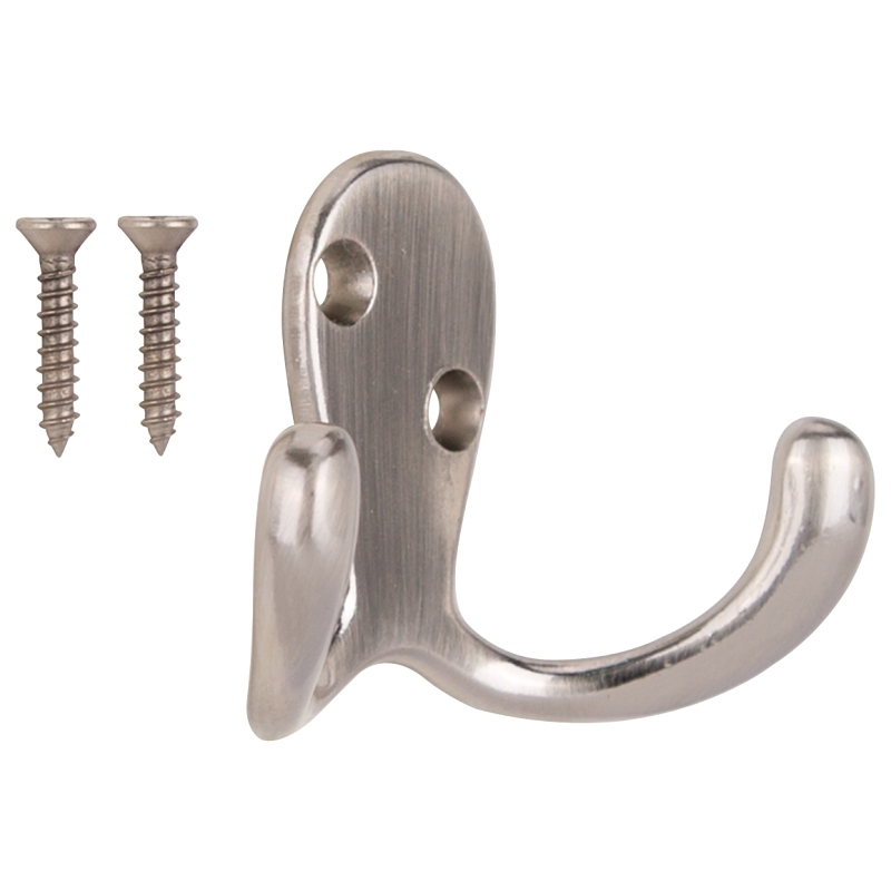 Product Image for HOOK ROBE DBL PRONG SAT NIC CHINA