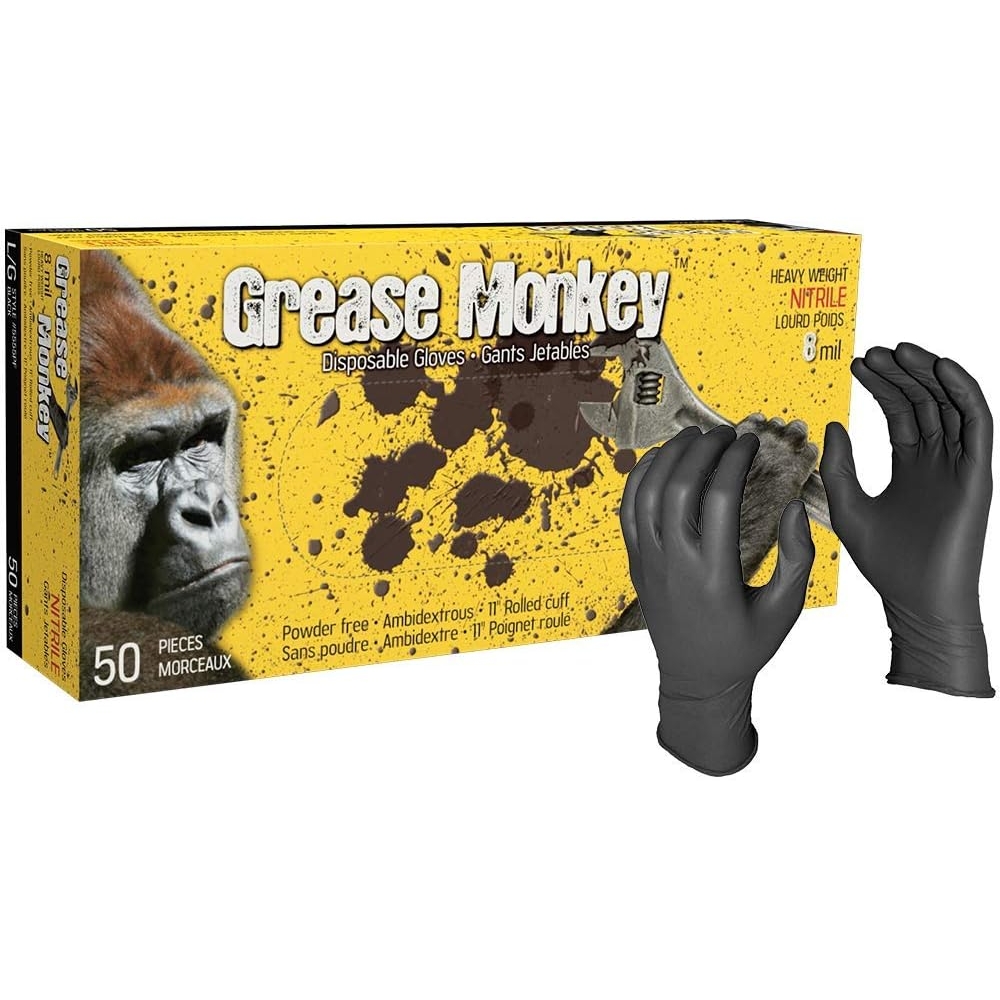 Product Image for NITRILE GLOVES 8 MIL BLACK 100