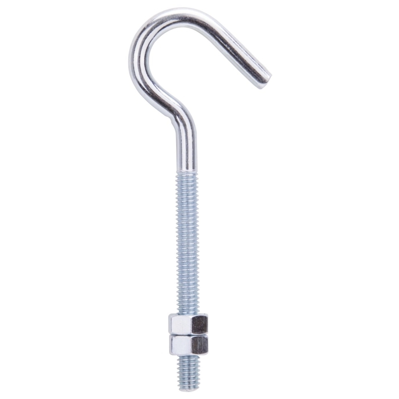 Product Image for STEEL ZINC HOOK BOLT W/NUT 5IN