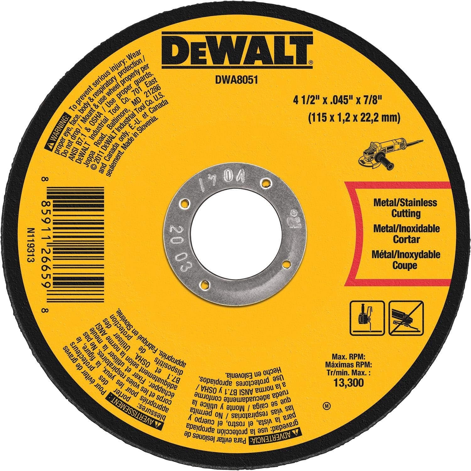 Product Image for DWA8051 4-1/2IN X .045IN X 7/8IN