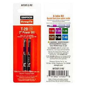 Product Image for BIT20T-2-R2 POWER BIT T20 2IN