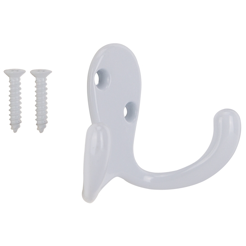 Product Image for HOOK ROBE DBL PRONG WHT ZN