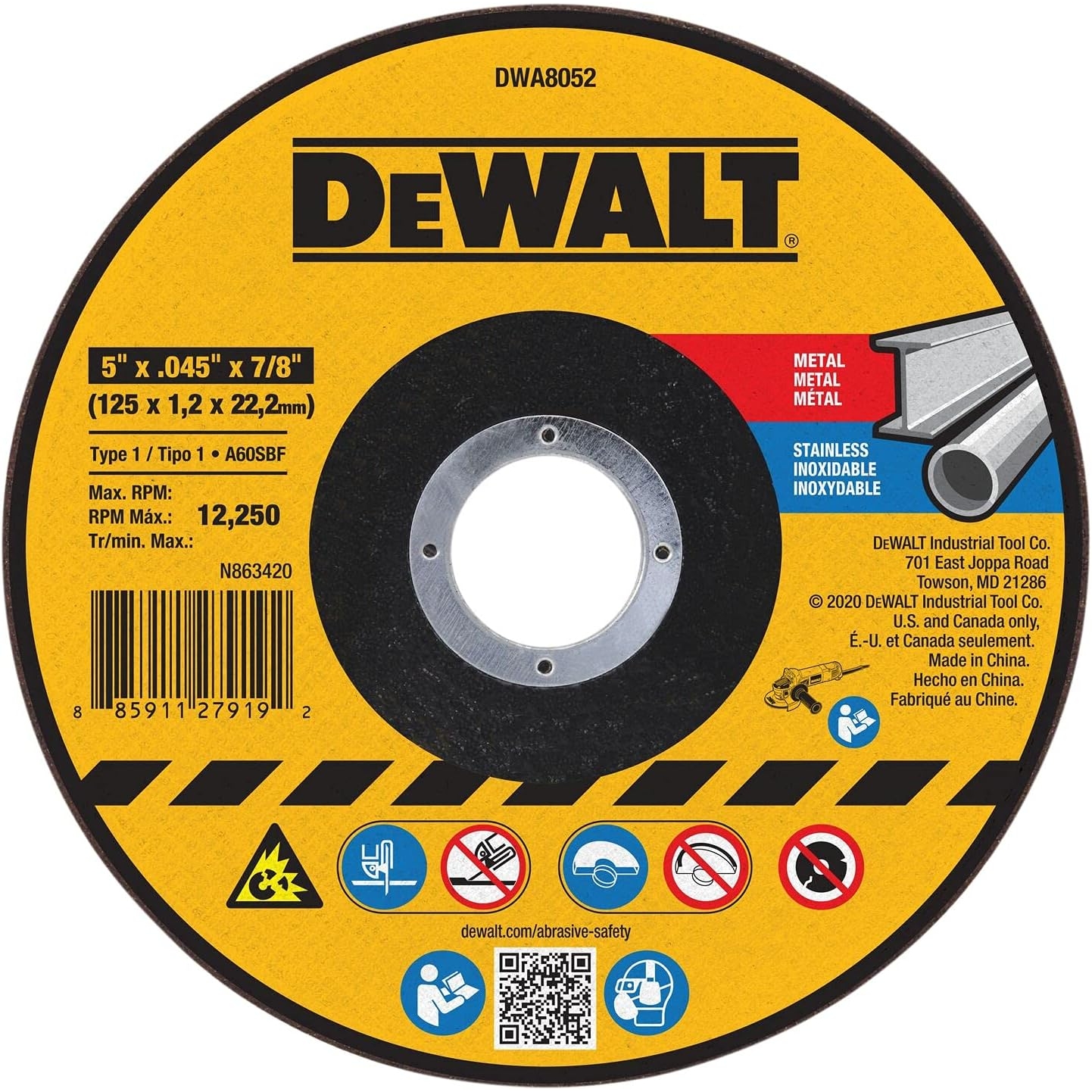Product Image for DWA8052 5IN X .045IN X 7/8IN META