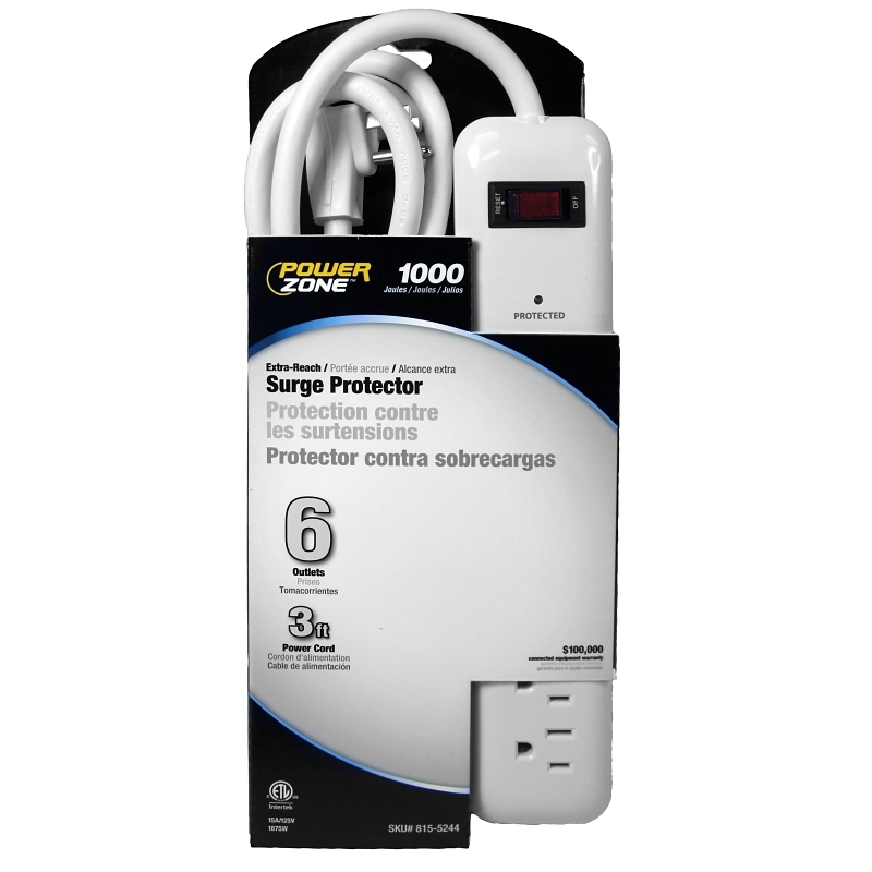 Product Image for SURGE 6OUTLET 1000J 8FT CORD