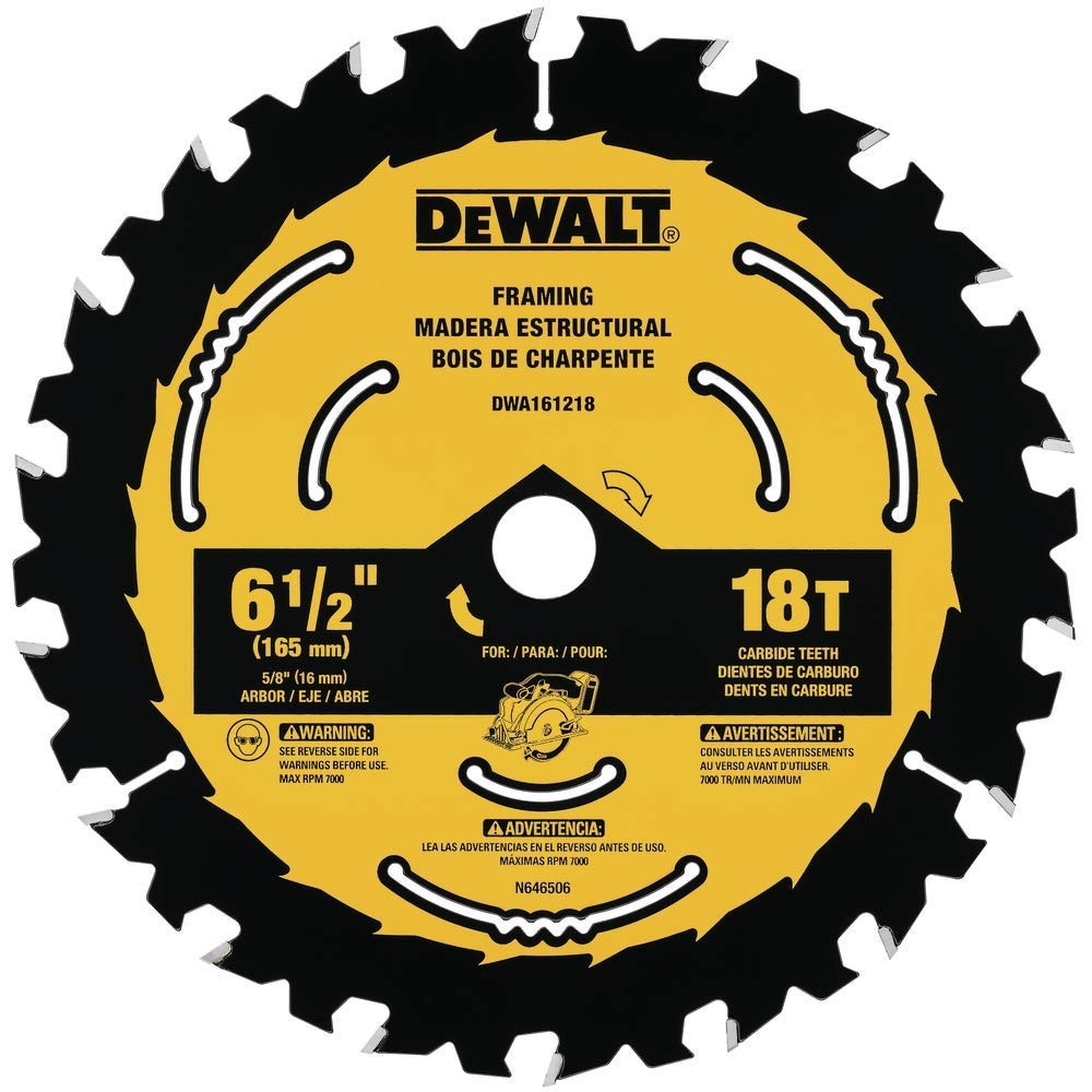 Product Image for 6 1/2 Inch, 18 Tooth, Framing (DWA161218) DEWALT Circular Saw Blade