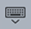 A black keyboard icon on a grey button with a down arrow.