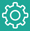 The white gear icon on teal button.